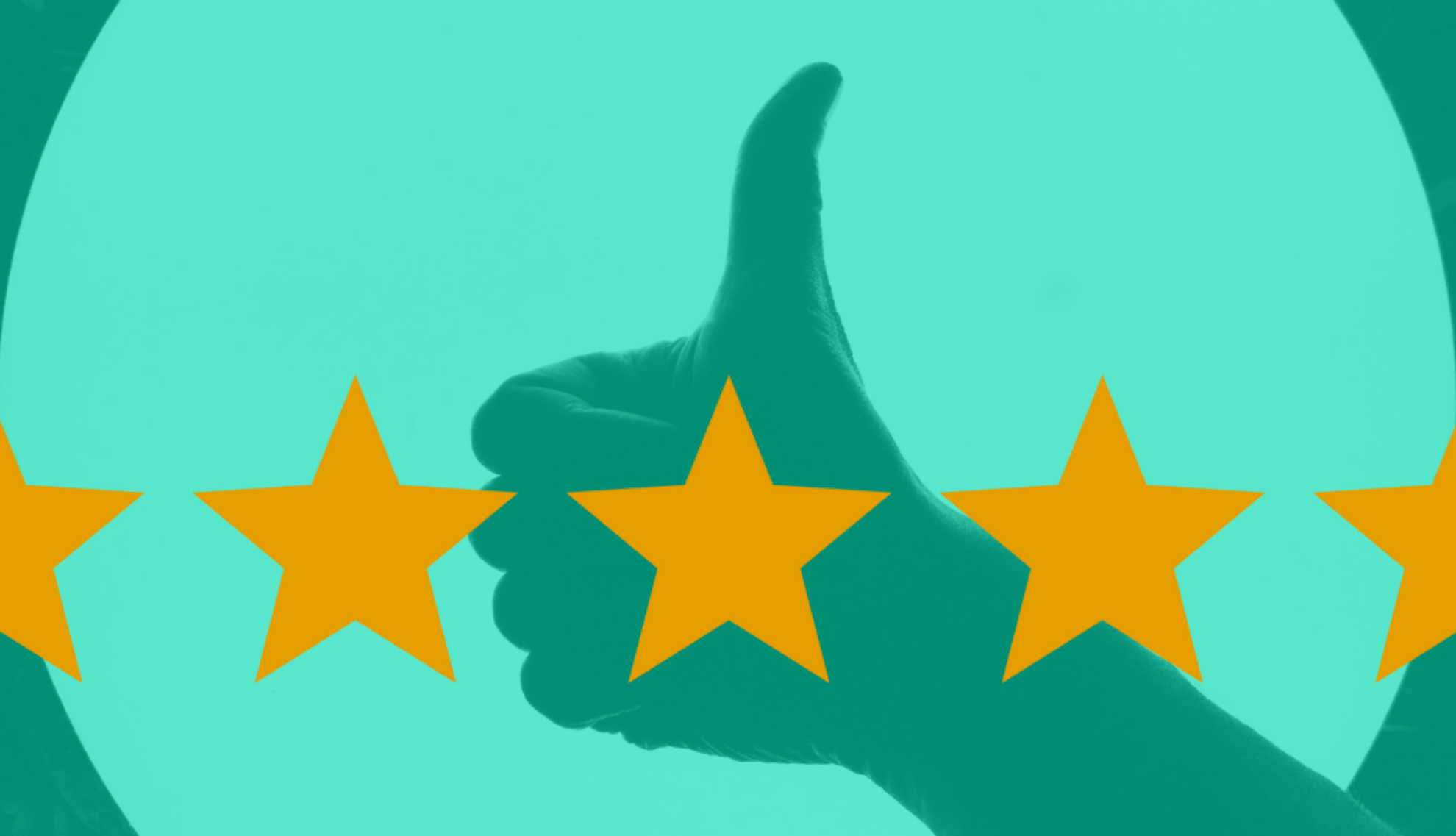 Reviews_Consumer_Expectations Five stars with raised thumb in background