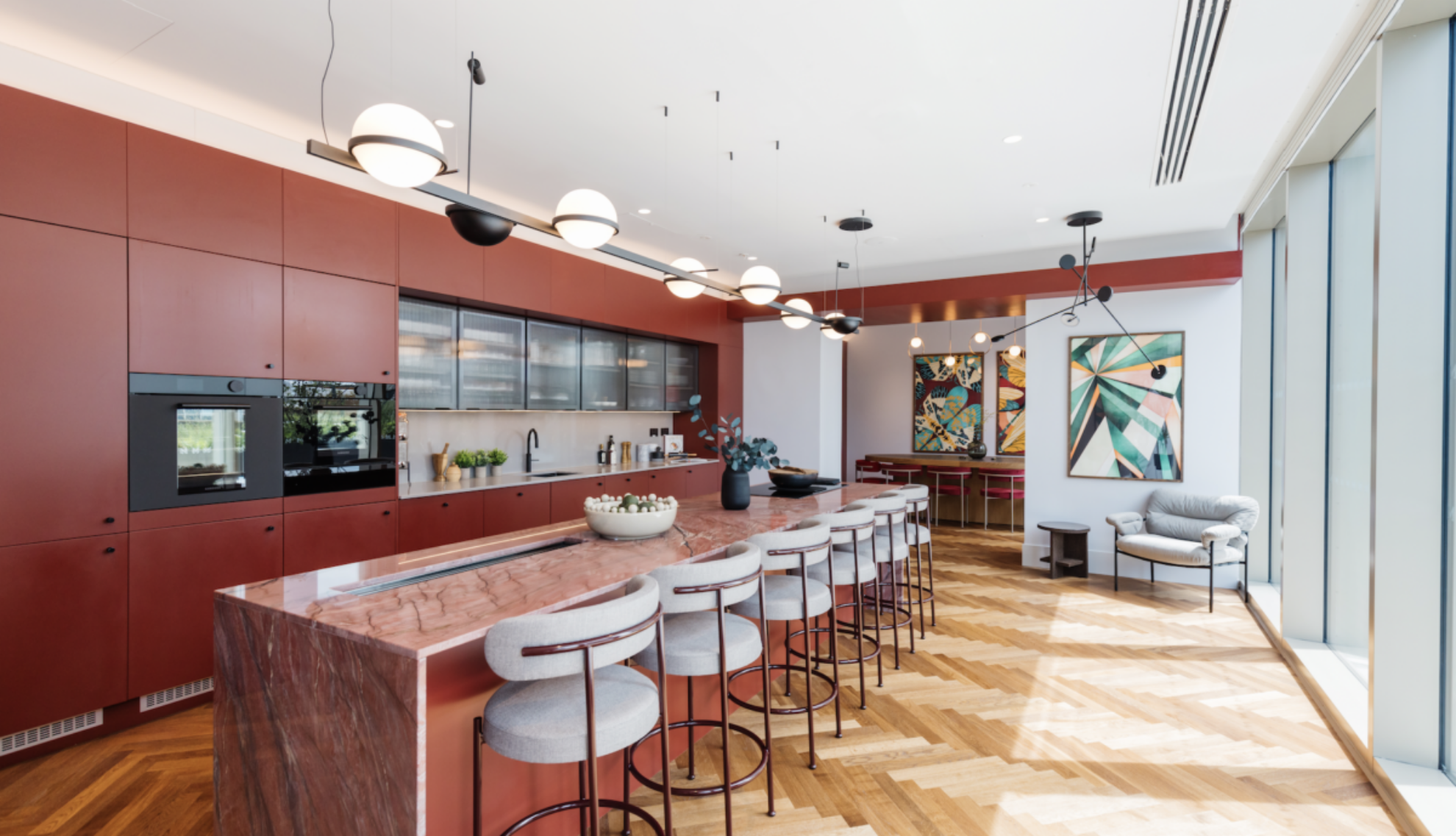 Moda-Living-lounge View of city and high rise buildings